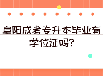 阜陽成考專升本畢業有學位證嗎